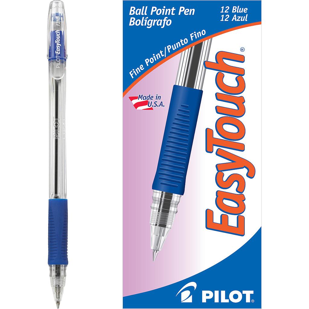 EasyTouch Ball Point Stick Pen Fine, Blue Ink, .7mm, Dozen