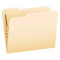 Fastener Folders, 1 Fastener, 1/3 Cut Tabs, Letter, Manila, 50/Box