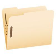 Fastener Folders, 2 Fasteners, 1/3 Cut Tabs, Letter, Manila, 50/Box