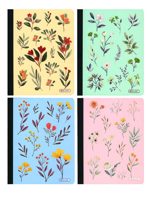 C/R 100 Ct. Floral Composition Book