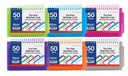 [570] 50 Ct. View Poly Spiral Bound 3" x 5" Ruled White Index Card w/ 2-Tab Divider