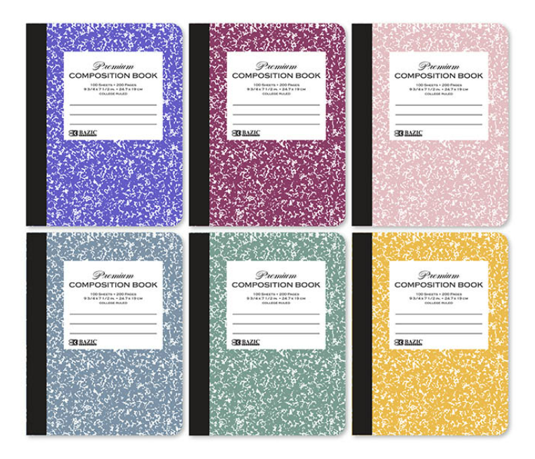 C/R 100 Ct. Premium Morandi Color Marble Composition Book