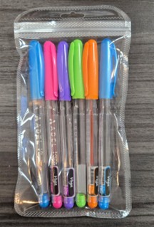 ADEL Vega Ballpoint Pen, 6 pk (Assorted Colors)