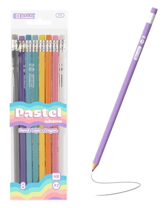 Pastel Pencil w/ Eraser (8/pack)