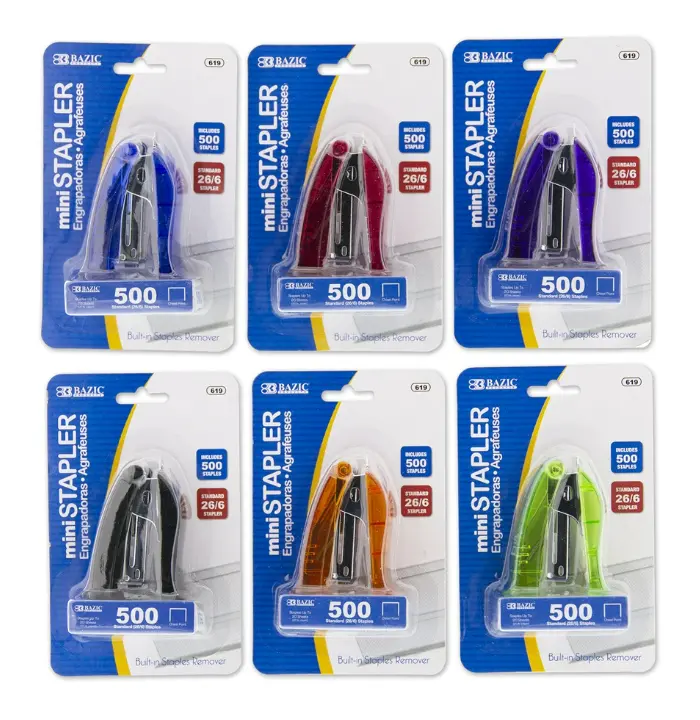 Mini Stand-Up Standard (26/6) Stapler w/ 500 Ct. Staples