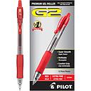 [PIL31004] G2 Premium Retractable Gel Ink Pen, Refillable, Red Ink, .5mm, Dozen