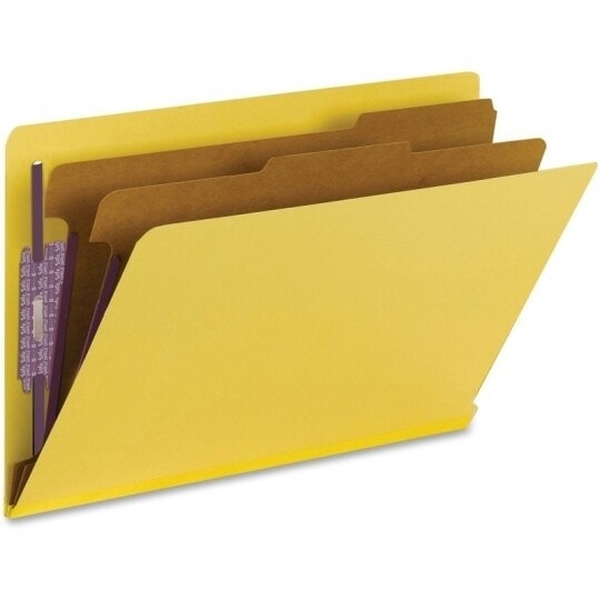 Partition Folder, Legal, Six-Sections (2 Pt.), Yellow, 15/box