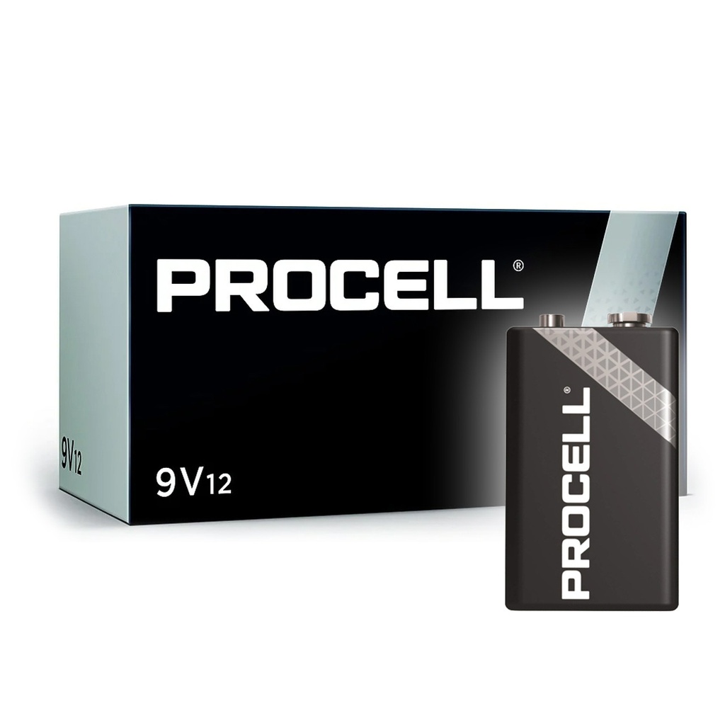 Procell Alkaline Batteries, 9V, 12/Box