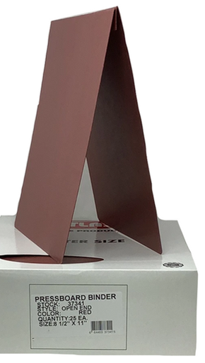 [ATL-37341] Pressboard Open End, Letter, Red, 25/Box