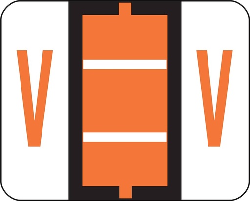 [ESS-18622] End Tab Labels, Letter V, 500/Roll