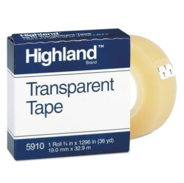 [MMM-5910-3/4] Transparent Tape, 3/4" x 1296", 1" Core, Clear (70016047386)