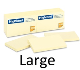 [MMM-6559YW] Self-Stick Notes, 3 x 5, Yellow, 100-Sheet, 12/Pack (70005018885)
