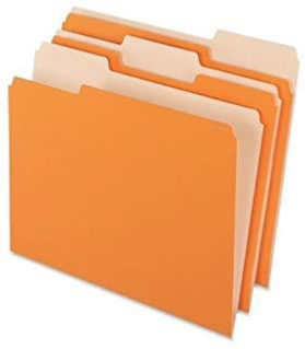[PFX-421013-ORA] Interior File Folders, 1/3 Cut Top Tab, Letter, Orange, 100/Box