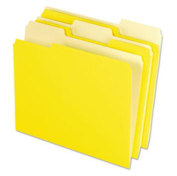 [PFX-421013-YEL] Interior File Folders, 1/3 Cut Top Tab, Letter, Yellow, 100/Box