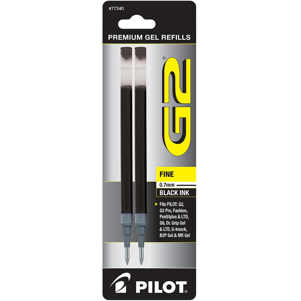 [PIL77240] Refill for G2 Gel, Dr. Grip Gel/Ltd, ExecuGel G6, Q7, Fine, Black, 2/Pack