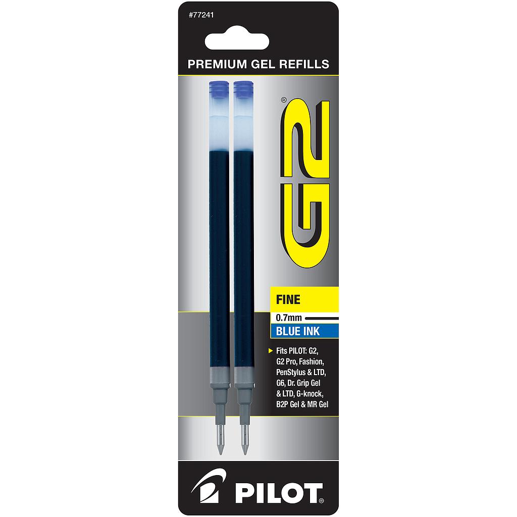 [PIL77241] Refill for G2 Gel, Dr. Grip Gel/Ltd, ExecuGel G6, Q7, Fine, Blue, 2/Pack