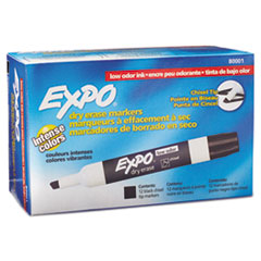 [SAN-80001] Dry Erase Markers, Chisel Tip, Black, Dozen