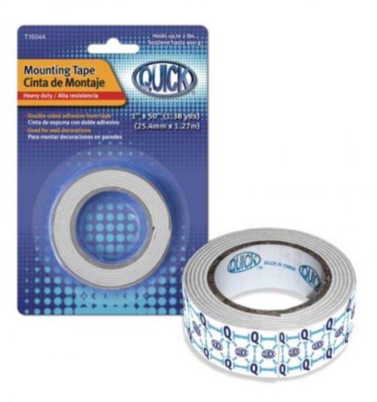 [T1604A] Mounting Tape Double Face, 1" x 1.38" yds, Each
