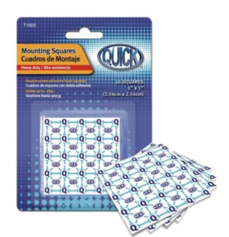 [T1605] Mounting Tape Double Face Square, 1" x 1" , Each