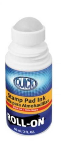 [T1610A] Roll On Ink for Stamp Pads, Black Ink