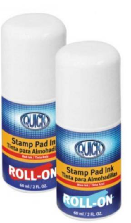[T1610B] Roll On Ink for Stamp Pads, Red Ink