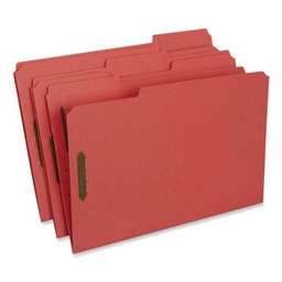 [UNV-13527] Deluxe Reinforced Top Tab Folders, 2 Fasteners, 1/3 Tab, Legal, Red, 50/Box