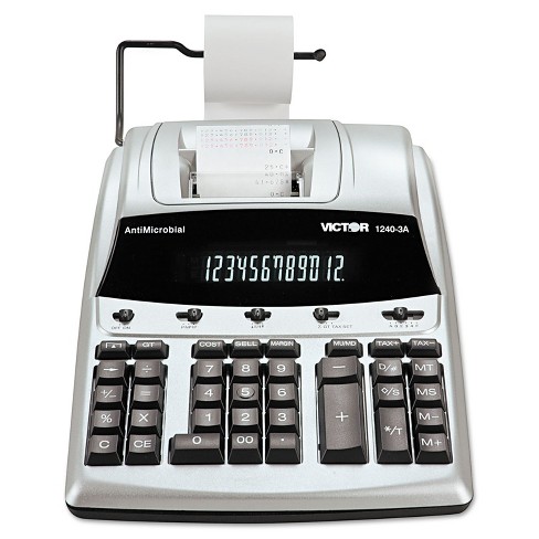 [VCT-12403A] 1240-3A Antimicrobial Printing Calculator, Black/Red Print, 4.5 Lines/Sec