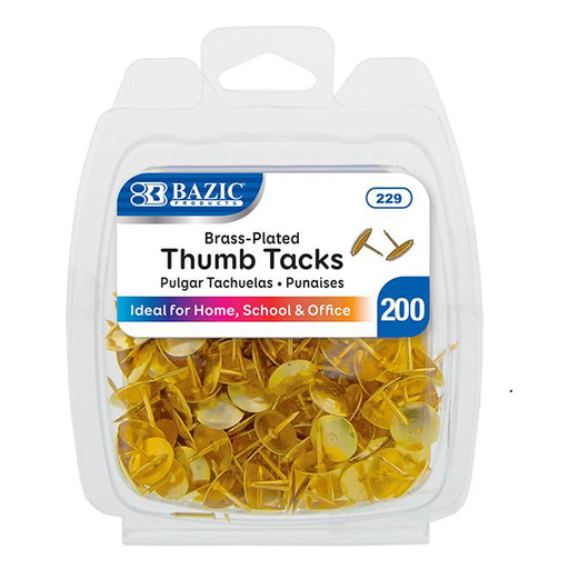 [229] Brass Gold Thumb Tack, 200/Pk