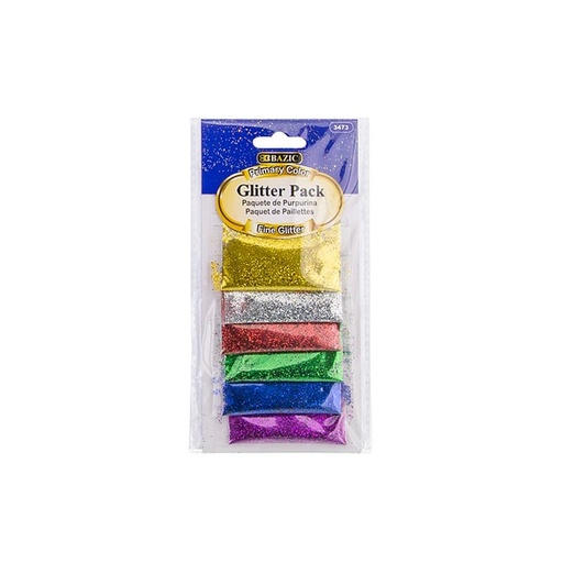 [3473] 2g 6 Primary Color Glitter Pack