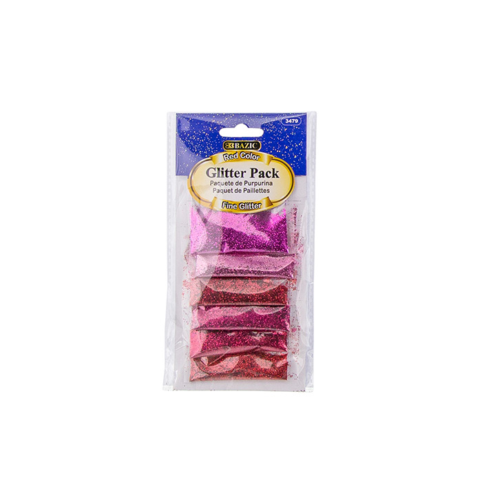 [3479] 2g 6 Red Color Glitter Pack