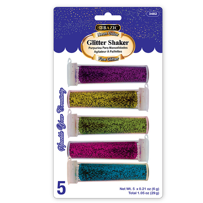 [3482] 6g / 0.21 Oz. 5 Neon Color Glitter Shaker