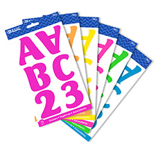 [3823] 2" Fluorescent Color Alphabet Stickers (10 Sheets)