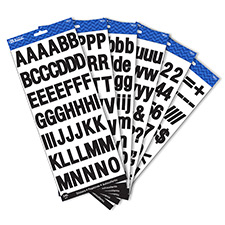 [3824] Black Color Alphabet Stickers (6 Sheets)