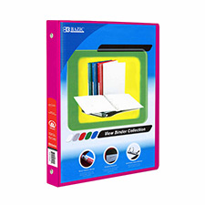 [4106] 1/2" Fuchsia 3-Ring View Binder w/2-Pockets