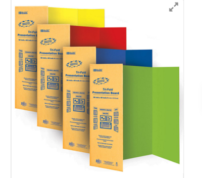 [5035] Assorted Color Tri-Fold Corrugated Presentation Board, 36" x 48", 24/Bx