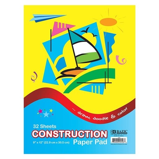 [528] Construction Paper Pad, 9" x 12"