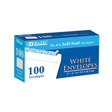 [572] #6 3/4 Self-Seal White Envelopes, 100/Pack (8204)