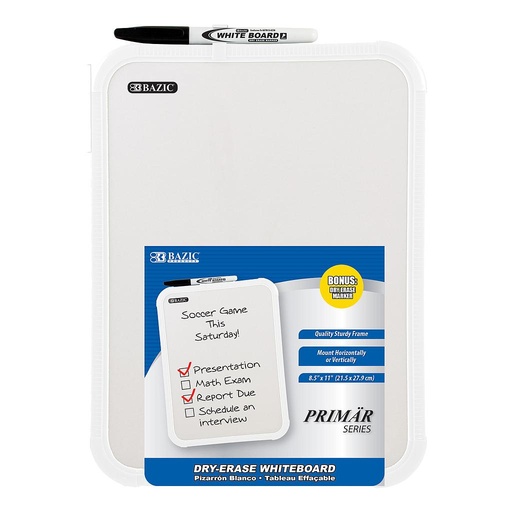 [6010] Dry Erase Board w/Marker, 8.5" x 11"