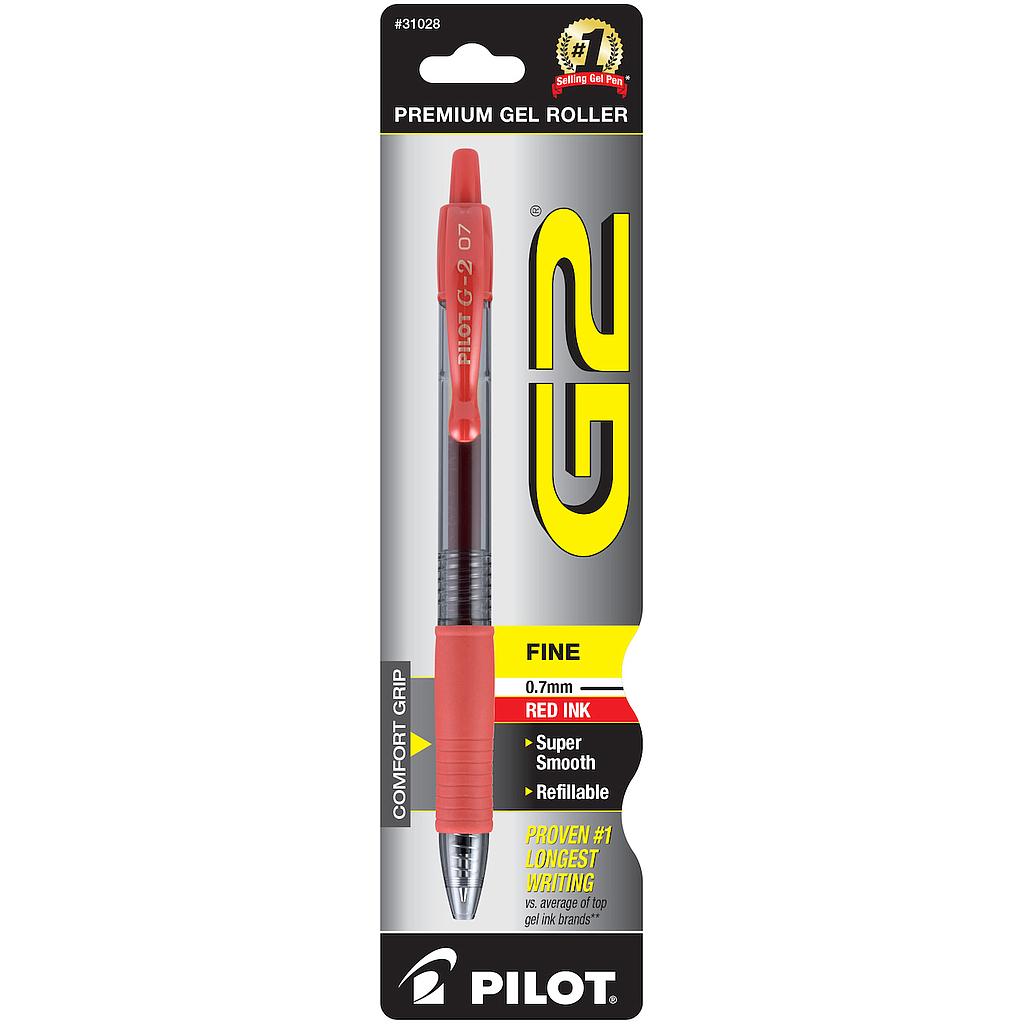 [PIL31028] G2 Gel Ink Rolling Ball, Fine, Red, Each