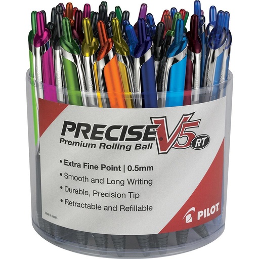 [PIL85006] Precise V5 Retractable, Extra Fine, Asst Inks 48pc Bc Tub (8506)