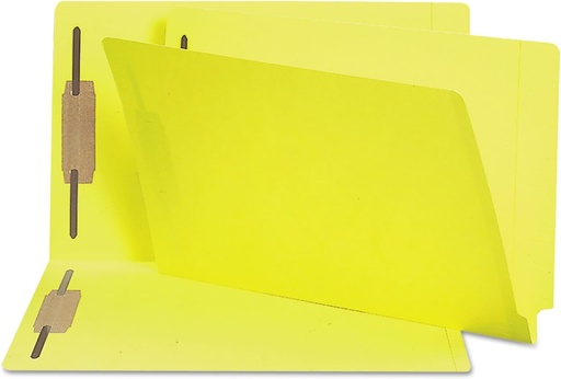 [SMD-28940] Heavyweight Colored End Tab Folders with Two Fasteners, Straight Tab, Legal Size, Yellow, 50/Box