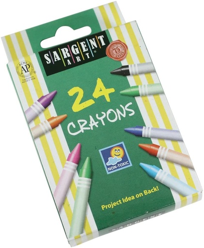 [55-0924] Crayons Colores Surtidos, 24/Pk