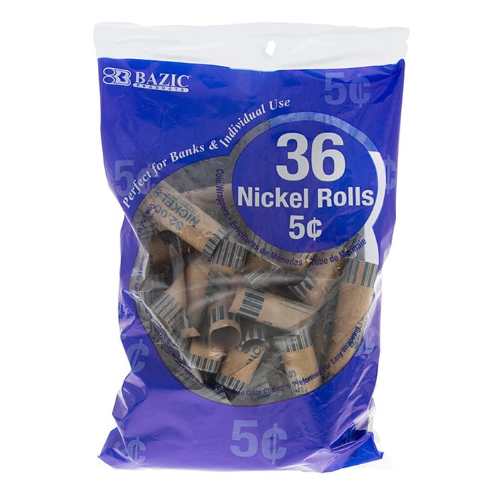 [5012-A] Nickel Coin Wrappers, 36/Pk