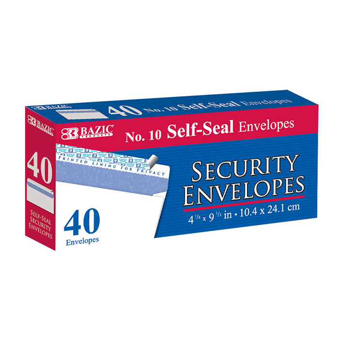 [B-575] #10 Self Seal Security Envelope 40/Pk