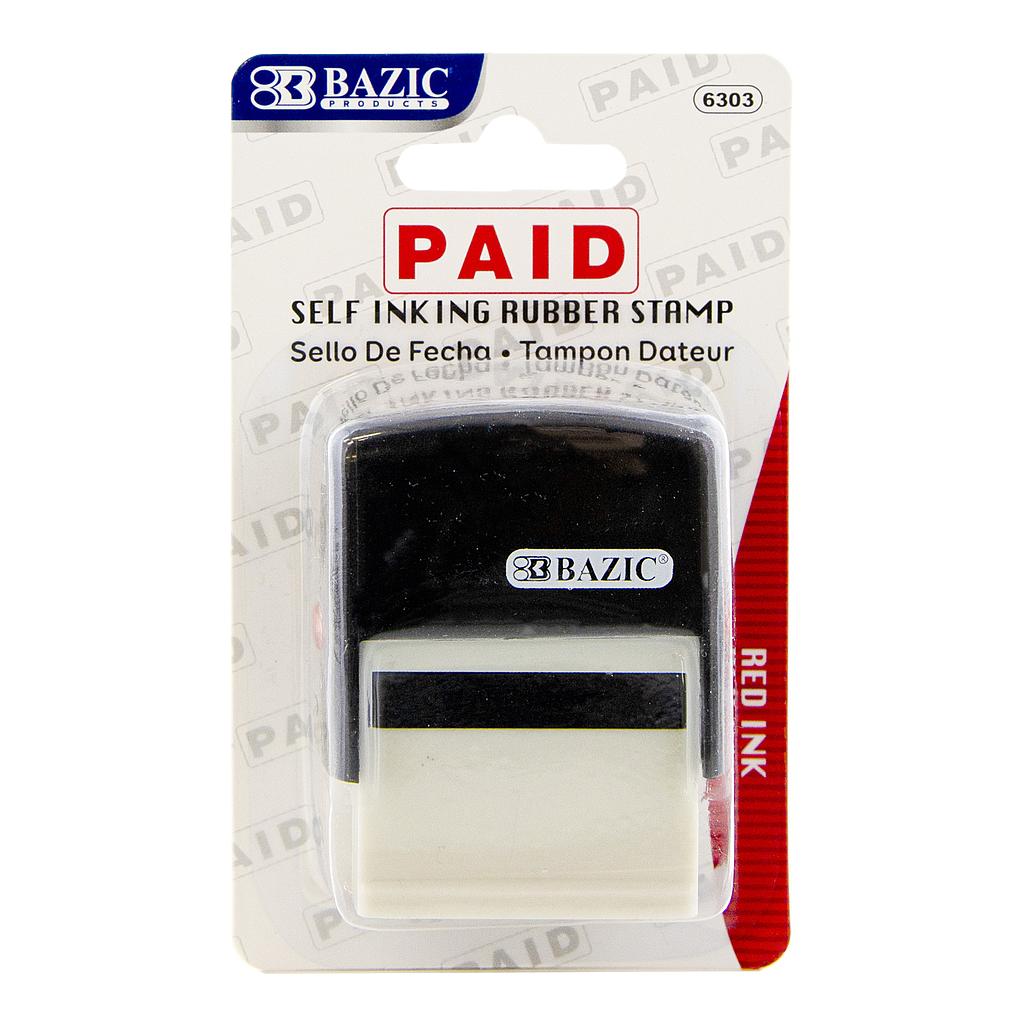 [6303] Paid Self Inking Rubber Stamp (Red Ink)