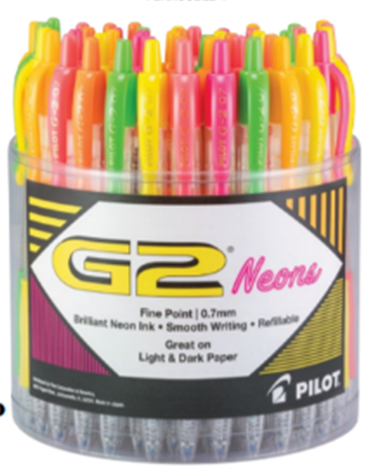 [PIL4213] G2 Premium Retractable Gel Ink Pen, Neons Ink, .7mm, 48/PC(14087)