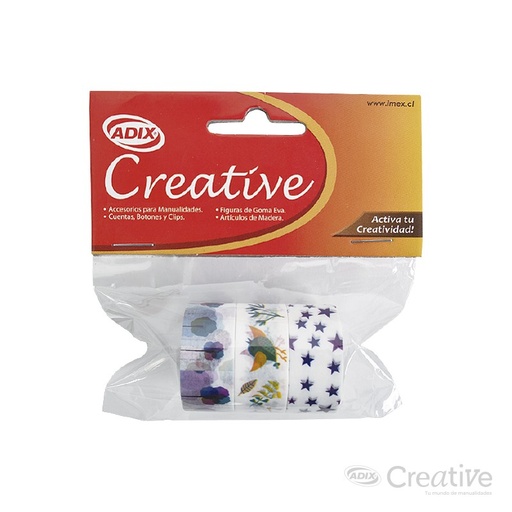 [C309004] Washi Tape 3mm (3 unidades)