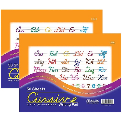 [542] Writing Pad - Cursive, 10.5"X 8"(50 Ct.)