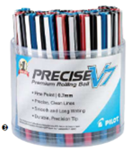 [PIL4349] Precise V7 Rolling Ball, Fine point 0.7mm, 48/pc tub (13060)