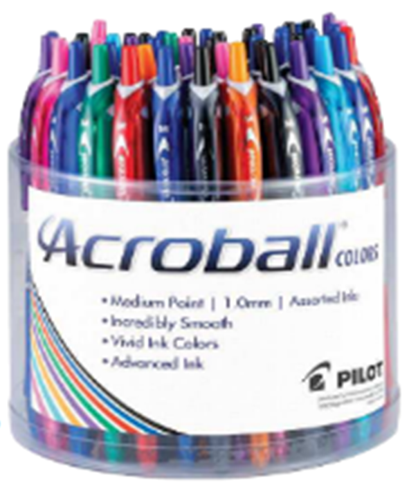 [PIL-4351] Acroball Colors, Medium point 1.0mm, 48/pc tub(13066)